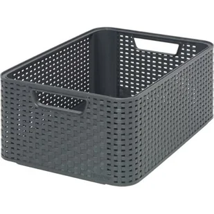 Curver Poland Sp. z o. o. KOSZYK RATTAN M STYLE SZARY - Pudła i pojemniki do przechowywania - miniaturka - grafika 1