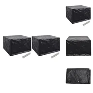 Pokrowce na meble ogrodowe - vidaXL Pokrowce na meble ogrodowe 2 szt. 8 oczek 135x135x90 cm - Pokrowce ochronne na meble ogrodowe - miniaturka - grafika 1