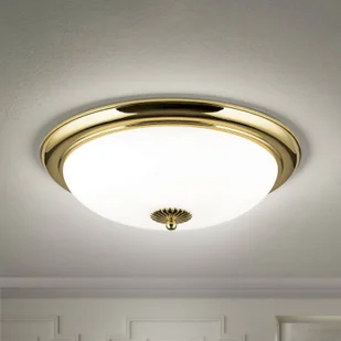 ORION Lampa sufitowa Empire, Ø 48 cm, złota, matowe opalowe szkło - Lampy sufitowe - miniaturka - grafika 1