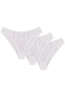 Majtki damskie - Wol-Bar Soft Pretty 3-pak biały XL Majtki figi - miniaturka - grafika 1