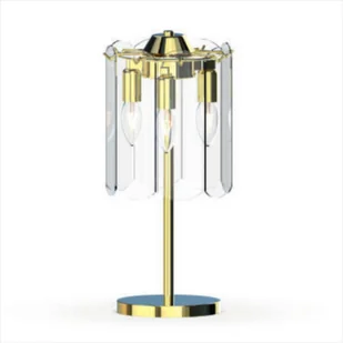 Stołowa lampa Nira MT3523-3S-EGN Zumaline szkło metal przezroczysty złoty - Lampy stojące - miniaturka - grafika 1