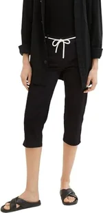 TOM TAILOR Spodnie damskie Alexa Capri Fit, 14482 – Deep Black, 36 - Spodnie damskie - miniaturka - grafika 1