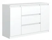 Komody - Biała Komoda Z 3 Szufladami I Drzwiczkami K7-E38 - miniaturka - grafika 1