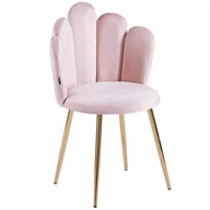 Krzesła - Krzesło Glamour muszelka DC-1800 różowe #33, złote nogi - miniaturka - grafika 1