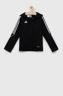 adidas Performance bluza dziecięca TIRO23 L WB Y kolor czarny z kapturem z aplikacją - Bluzy dla dziewczynek - miniaturka - grafika 1