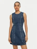 Sukienki - Tommy Jeans Sukienka jeansowa DW0DW19793 Niebieski Slim Fit - miniaturka - grafika 1