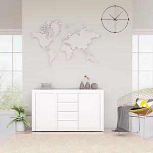 vidaXL Komoda na wysoki połysk, biała, 120x36x69 cm, płyta wiórowa 801847 - Komody - miniaturka - grafika 1