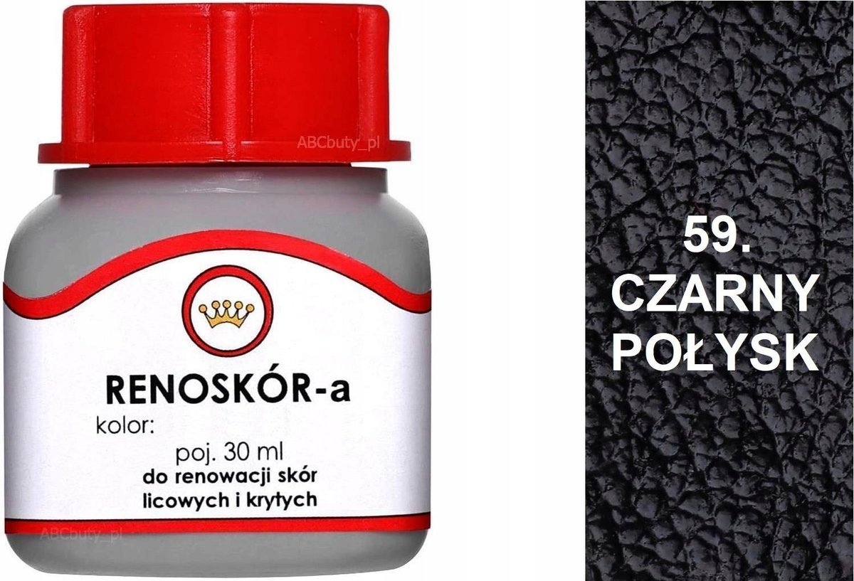 G10-01 CZARNY POŁYSK 59 RENOSKÓR FARBA DO BUTÓW WILBRA DO SKÓRY LICO LAKIER