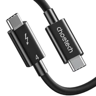 Kable komputerowe i do monitorów - Choetech kabel USB-C - USB-C Thunderbolt 4 0.8m czarny (A3010) - miniaturka - grafika 1