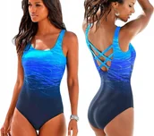 Stroje kąpielowe - JEDNOCZĘŚCIOWY STRÓJ KĄPIELOWY DAMSKI KOSTIUM WYSZCZUPLAJĄCY MONOKINI S 36 - miniaturka - grafika 1