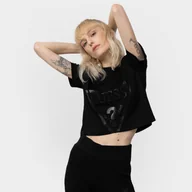 Koszulki sportowe damskie - Damski t-shirt crop top z nadrukiem GUESS ADELE - miniaturka - grafika 1