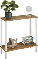 Konsole i sekretarzyki - Minimalistyczna konsola do przedpokoju dąb lancelot + biały G2-G91 - miniaturka - grafika 1