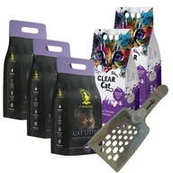 Żwirek dla kotów - Żwirek Bentonitowy Lawendowy 25l (5x5l Clear Cat, Cat Royale) + Łopatka do żwirku - miniaturka - grafika 1