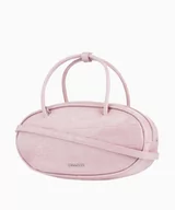 Torebki damskie - PUCCINI Owalna różowa torebka damska na łańcuszku o fakturze croco - miniaturka - grafika 1