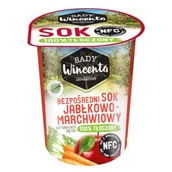 Soki i napoje niegazowane - Sady Wincenta Sok w Kubku o smaku Jabłkowo-Marchwiowy 100 Procent Tłoczony - miniaturka - grafika 1