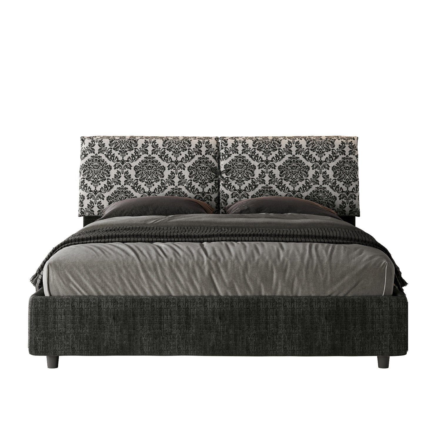 Łóżko tapicerowane bez podstawy 160x210 Agata 8 niebieska tkanina Mados