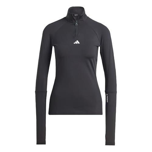 adidas Kobiety TECHFIT COLD.RDY 1/4 Zip Long Sleeve Training Top, Black, XS
