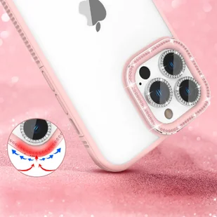 Kingxbar Sparkle Series etui iPhone 13 Pro z kryształami obudowa pokrowiec na tył plecki różowy - Etui i futerały do telefonów - miniaturka - grafika 6