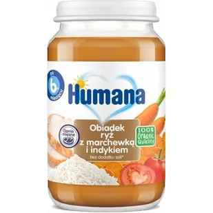 Humana 100% Organic Obiadek warzywa z ryżem i indykiem po 6. miesiącu 190 g Bio - Dania dla dzieci - miniaturka - grafika 1