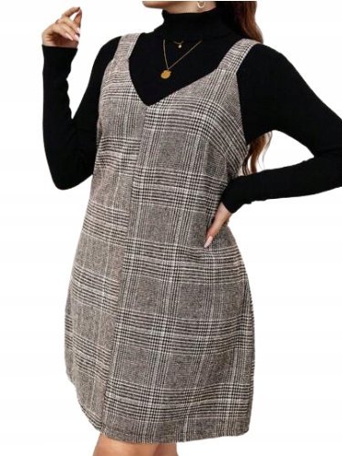 SHEIN PLUS SIZE SUKIENKA PROSTA W KRATKĘ 44 ŁRJ