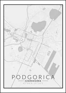 Plakaty - Galeria Plakatu, Plakat, Podgorica Mapa Czarno Biała, 61x91,5 cm - miniaturka - grafika 1