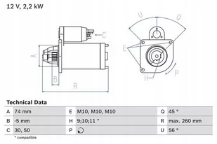 BOSCH Rozrusznik 0 986 016 950 - Rozruszniki - miniaturka - grafika 1