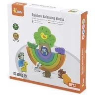 Klocki - VIGA Toys Drewniana Tęcza Układanka Klocki Kreatywne Montessori - miniaturka - grafika 1