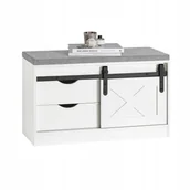 Szafki na buty - Szafka Ławka na buty z siedziskiem drzwi przesuwne 2 szuflady FSR153-W - miniaturka - grafika 1