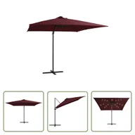 Parasole ogrodowe - The Living Store Parasol wiszący z LED - bordowy - 250x250 cm - Parasol Wiszący - miniaturka - grafika 1