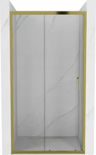 Mexen Apia drzwi prysznicowe rozsuwane 135 cm, transparent, złote - 845-135-000-50-00 - Ścianki i drzwi prysznicowe - miniaturka - grafika 1