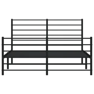 Metalowa rama łóżka z wezgłowiem i zanóżkiem, czarna, 140x200cm Lumarko! - Inne meble do sypialni - miniaturka - grafika 7