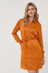 Guess sukienka kolor pomarańczowy mini prosta - Sukienki - miniaturka - grafika 1