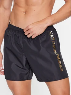 EA7 Emporio Armani Szorty kąpielowe 902035 CC720 00120 Czarny Regular Fit - Kąpielówki męskie - miniaturka - grafika 1