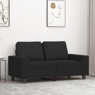 Sofy i kanapy - Sofa 2-osobowa, czarna, 120 cm, tapicerowana tkaniną - miniaturka - grafika 1