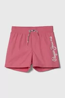 Spodnie i spodenki dla chłopców - Pepe Jeans szorty kąpielowe dziecięce LOGO SWIMSHORT kolor różowy - miniaturka - grafika 1