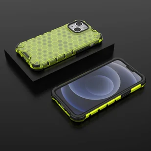 Honeycomb etui pancerny pokrowiec z żelową ramką iPhone 13 mini zielony - Etui i futerały do telefonów - miniaturka - grafika 13