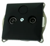 Gniazdka elektryczne - Abex Perła czarny mat gniazdo antenowe końcowe GAP-P/K GAP-P/K-czarny mat - miniaturka - grafika 1