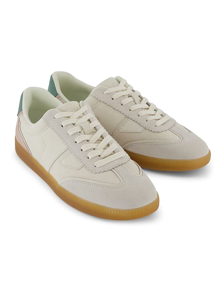 TOMS Skórzane sneakersy w kolorze jasnoróżowo-zielono-kremowym