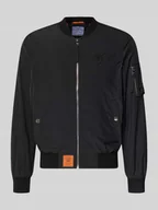 Kurtki męskie - bomberka z naszywką z logo i wpuszczanymi kieszeniami - miniaturka - grafika 1