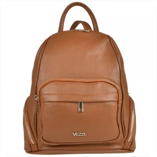 VEZZE Plecak skórzany brąz camel rozmiar L - Torebki damskie - miniaturka - grafika 1