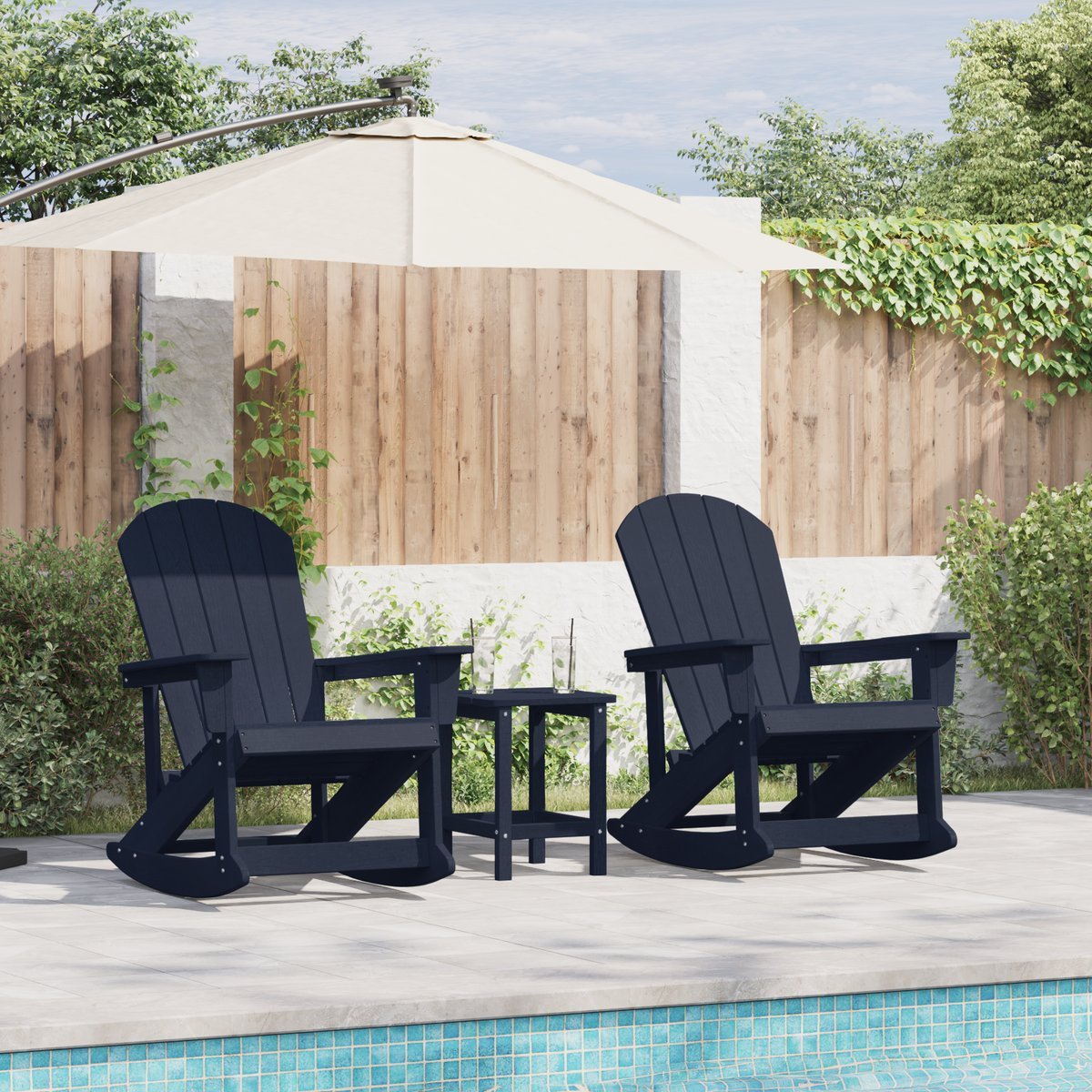 Fotele bujane Adirondack 2 pcs Ciemnoniebieski