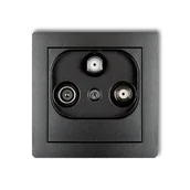 Gniazdka elektryczne - Gniazdo abonenckie grafit 2xSAT+TV 11DGSN DECO KARLIK - miniaturka - grafika 1