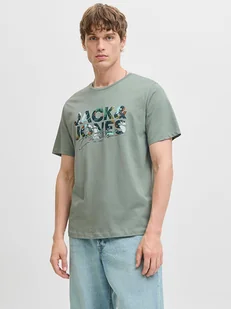 Jack & Jones Koszulka "Jjgeplas" w kolorze zielonym - Koszulki męskie - miniaturka - grafika 1