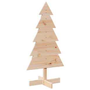 vidaXL Drewniana choinka do udekorowania, 100 cm, lite drewno sosnowe - Choinki - miniaturka - grafika 1