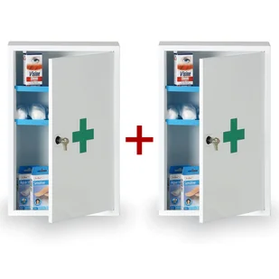 B2B Partner Apteczka pierwszej pomocy z metalu 30 x 46 x 14 cm, 1+1 GRATIS 486020 - Akcesoria BHP - miniaturka - grafika 1