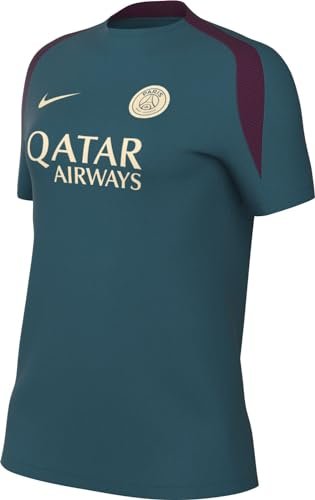 Nike Top Paris Saint-Germain Dri-Fit Strike damska koszulka z krótkim rękawem K, Geode Teal/Geode Teal/Bordeaux/Guava Ice, FN9510-382, 2XL