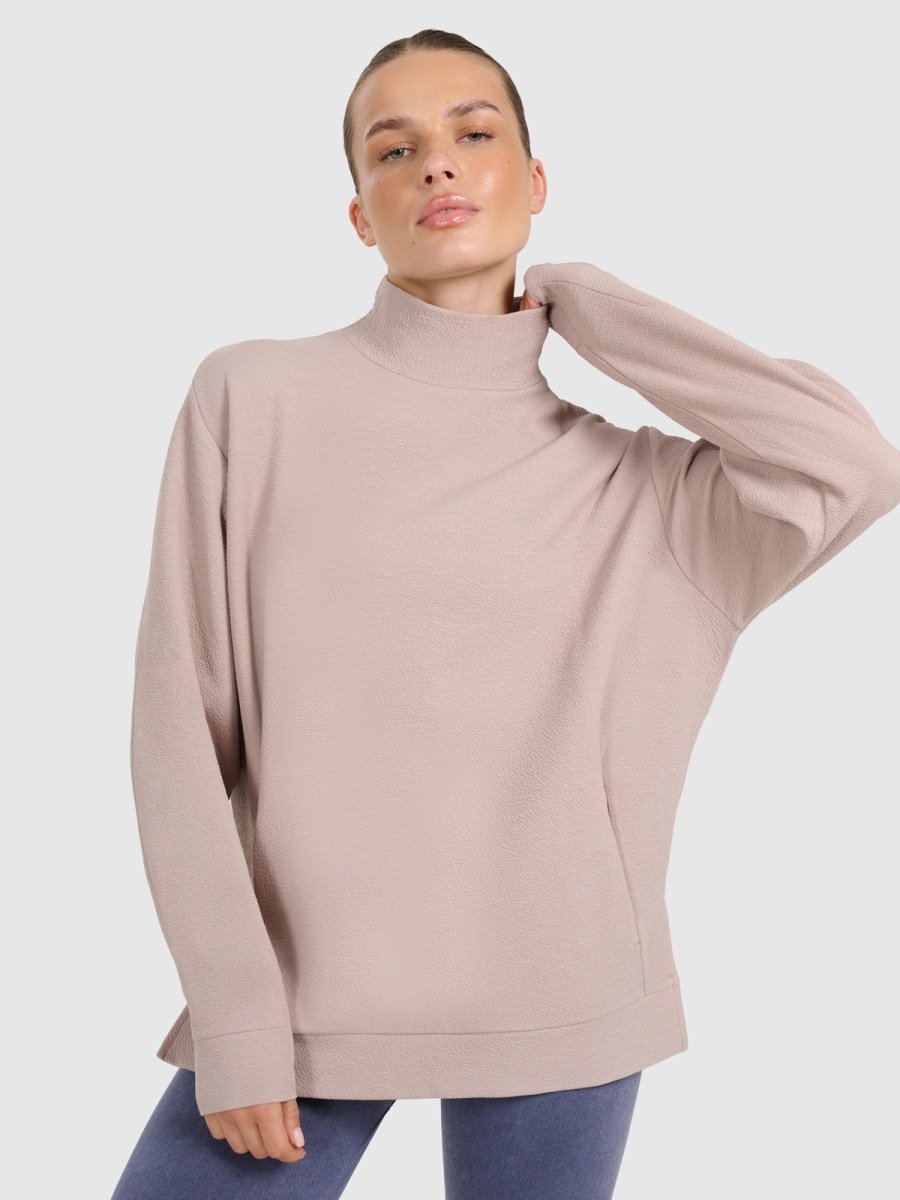 Bluza dresowa do jogi i pilatesu damska 4F 4FWAW25TFSWF589-83S Brązowy XS