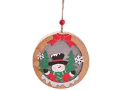 Oświetlenie świąteczne - Lampka świąteczna BELINE drewniana bałwanek okrągła - miniaturka - grafika 1