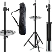 Pozostałe akcesoria fryzjerskie - Statyw stojak do główki głowy treningowej fryzjerskiej STAT-51 z talerzem na narzędzia linia Superior - miniaturka - grafika 1