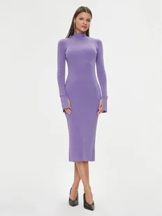 Patrizia Pepe Sukienka dzianinowa 2A2612/K002-M477 Fioletowy Slim Fit - Sukienki - miniaturka - grafika 1